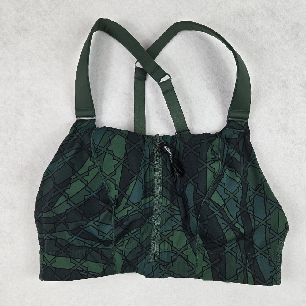 Savage X Fenty Green Patterned Women's Sports Bra